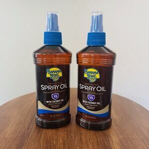 Banan Boat Protective Spray CoconutOil SPF 15, 8 Fl Oz Lot Of 2 Sealed, Exp 6/27